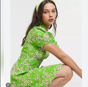 Anthropologie Faithfull the Brand Le Bon Laurel Apple Green Dress 4 Small